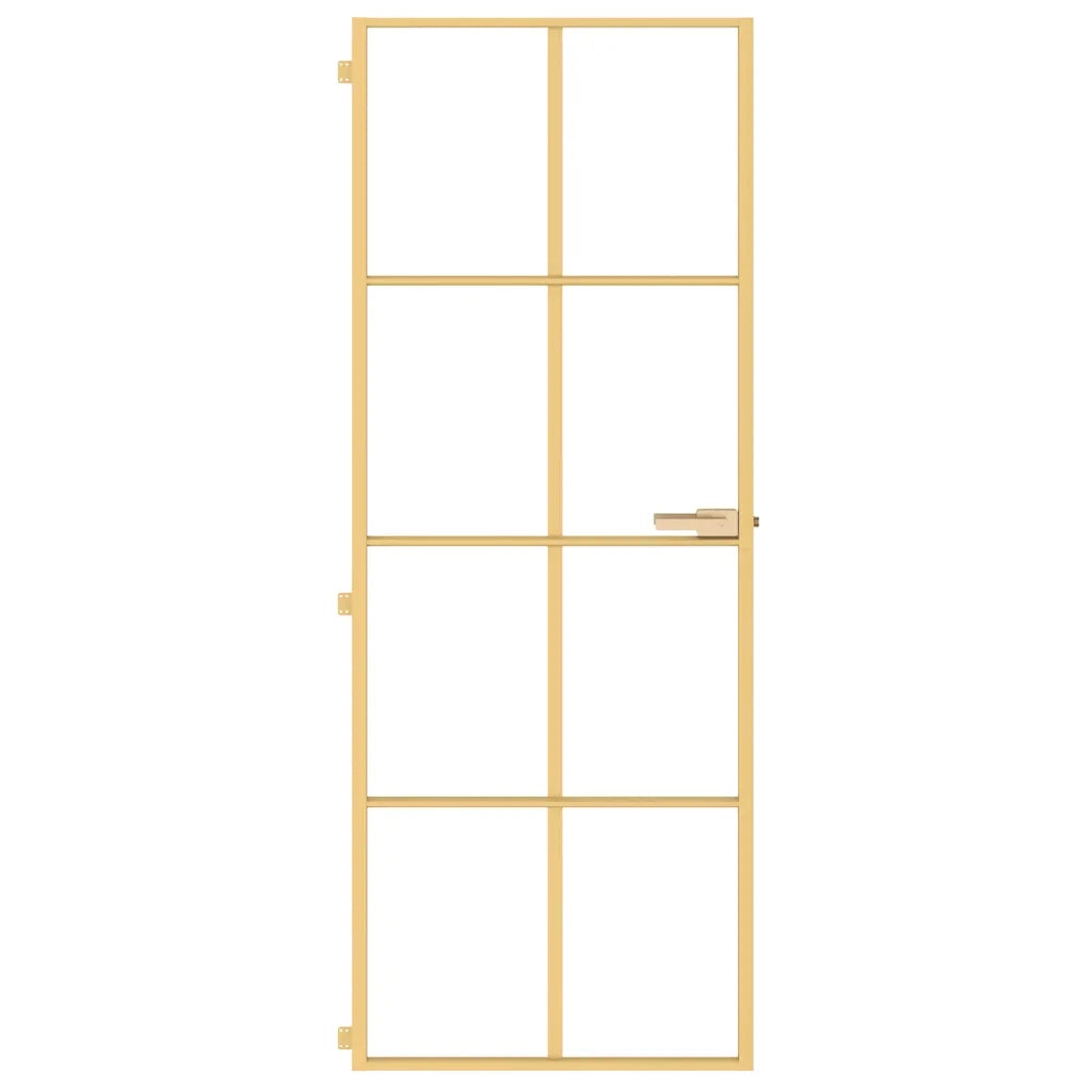 Porta Interni Sottile Oro 76x201,5cm Vetro Temperato Alluminiocod mxl 107771