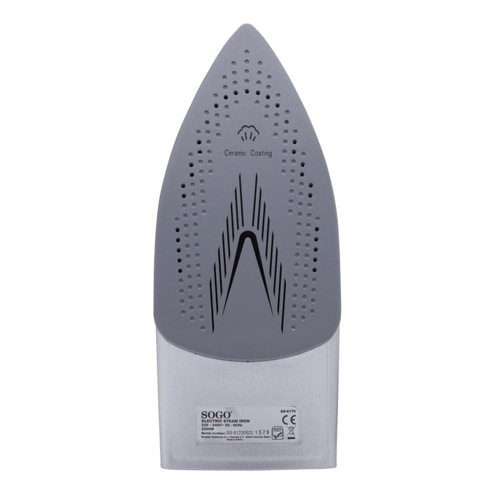 SOGO Ferro da Stiro a Vapore Elettrico 140ml Controllo Temperatura, Getto di Vapore 18g/min, Anti-Goccia, Anti-Calcare, Protezione Surriscaldamento