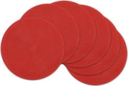 Set di 6 piatti rotondi tessuti a mano, resistente al calore, lavabile, per uso domestico, cucina, sala da pranzo, esterno, occasioni speciali