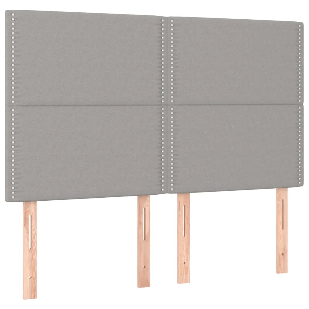 Testiera-Testata Decorativa Grigio Chiaro 144x5x118/128 cm Tessuto 453095