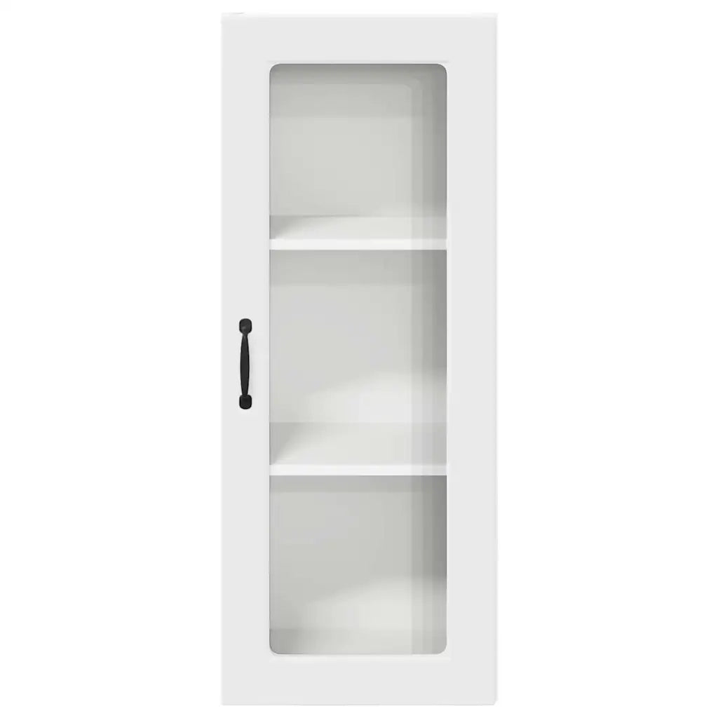 Pensile da cucina | Mobile in vetro da parete PORTO Bianco 40 x 31 x 100 cm