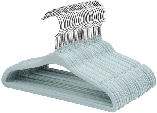 Hangers per bambino in velluto per bambini piccoli - gru per bambini - 30 pezzi - blu