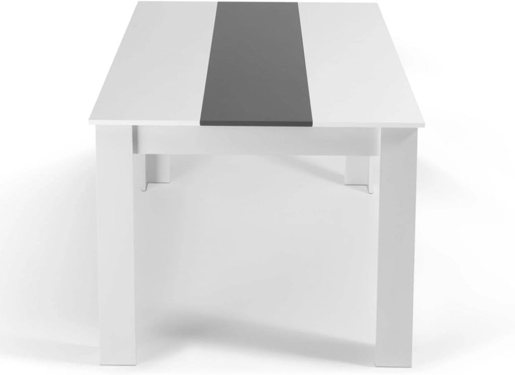 GEORGIA Tavolo da pranzo rettangolare per 6 persone bianco e grigio 140 x 80 cm