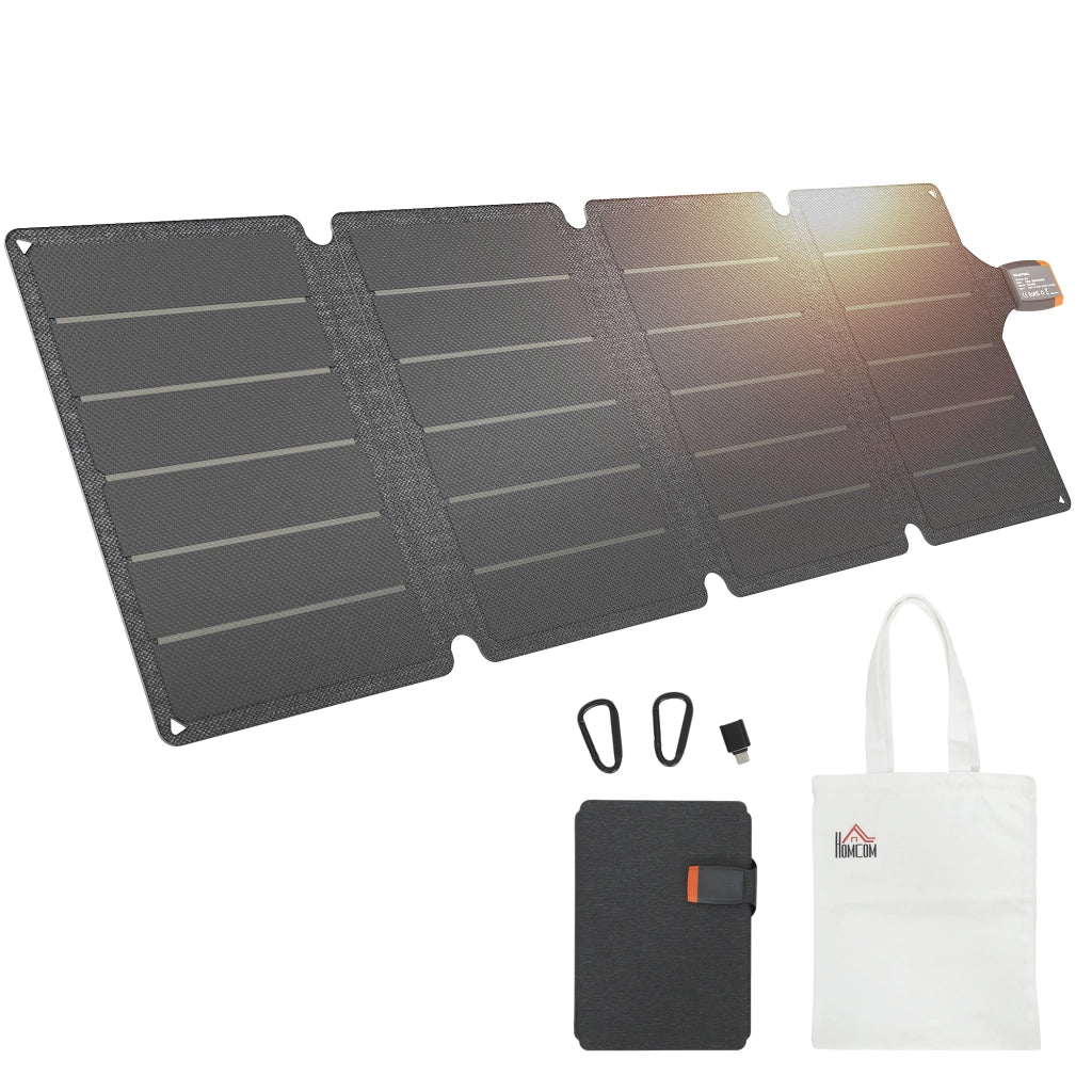 Pannello Solare Portatile 36W ¨C zephmum ¨C Impermeabile, Pieghevole, Grigio