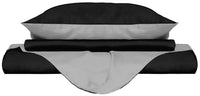 Copripiumino con Sacco e Federe Doubleface Nero/Grigio Chiaro 1 Piazza e Mezzo