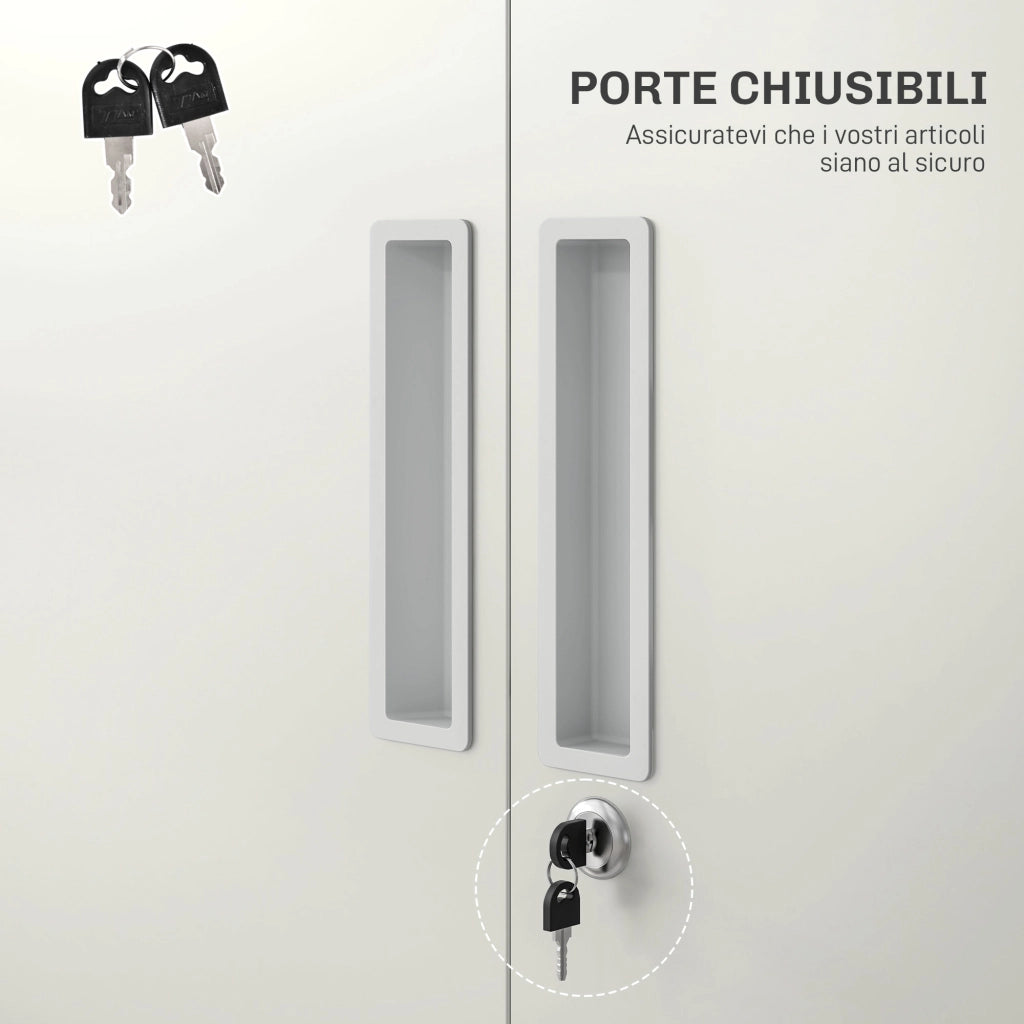 Armadio da Ufficio con Ripiani Regolabili ¨C zephmum ¨C Bianco 80x40x180 cm