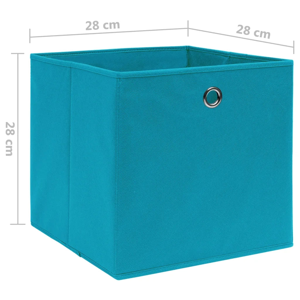 Contenitori 10 pz in Tessuto non Tessuto 28x28x28 cm Azzurro 325233