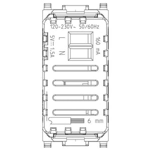 Presa USB Vimar Plana 5V1,5A Bianca 14292