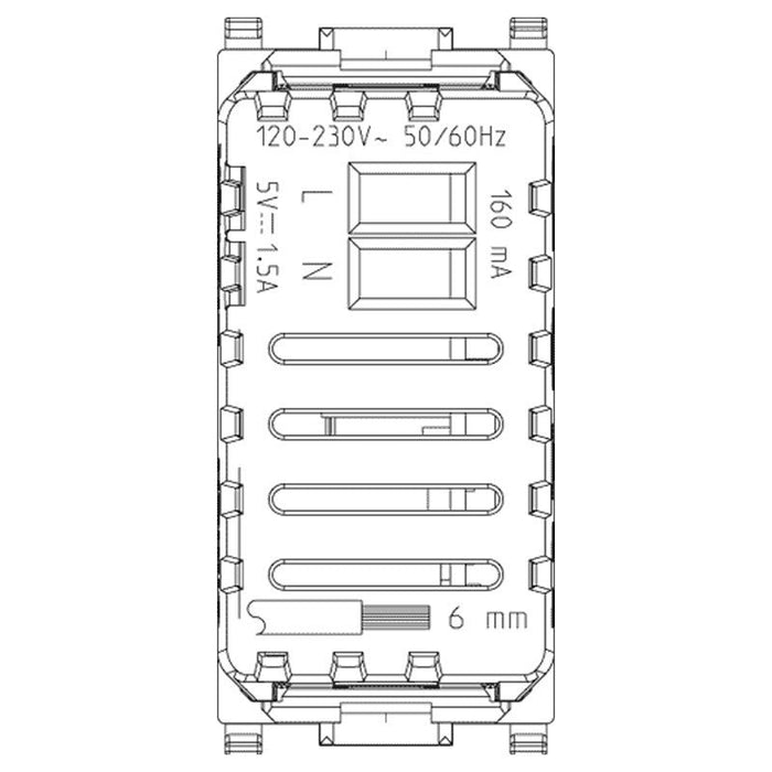 Presa USB Vimar Plana 5V1,5A Bianca 14292
