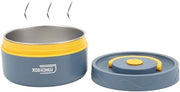 Lunchbox termica da 420 ml - Acciaio inossidabile - Doppia parete - Portatile - Blu scuro - Resistente al magnetron - Per bambini - Per adulti - Per ragazzi - Scuola - Ufficio - Esterno