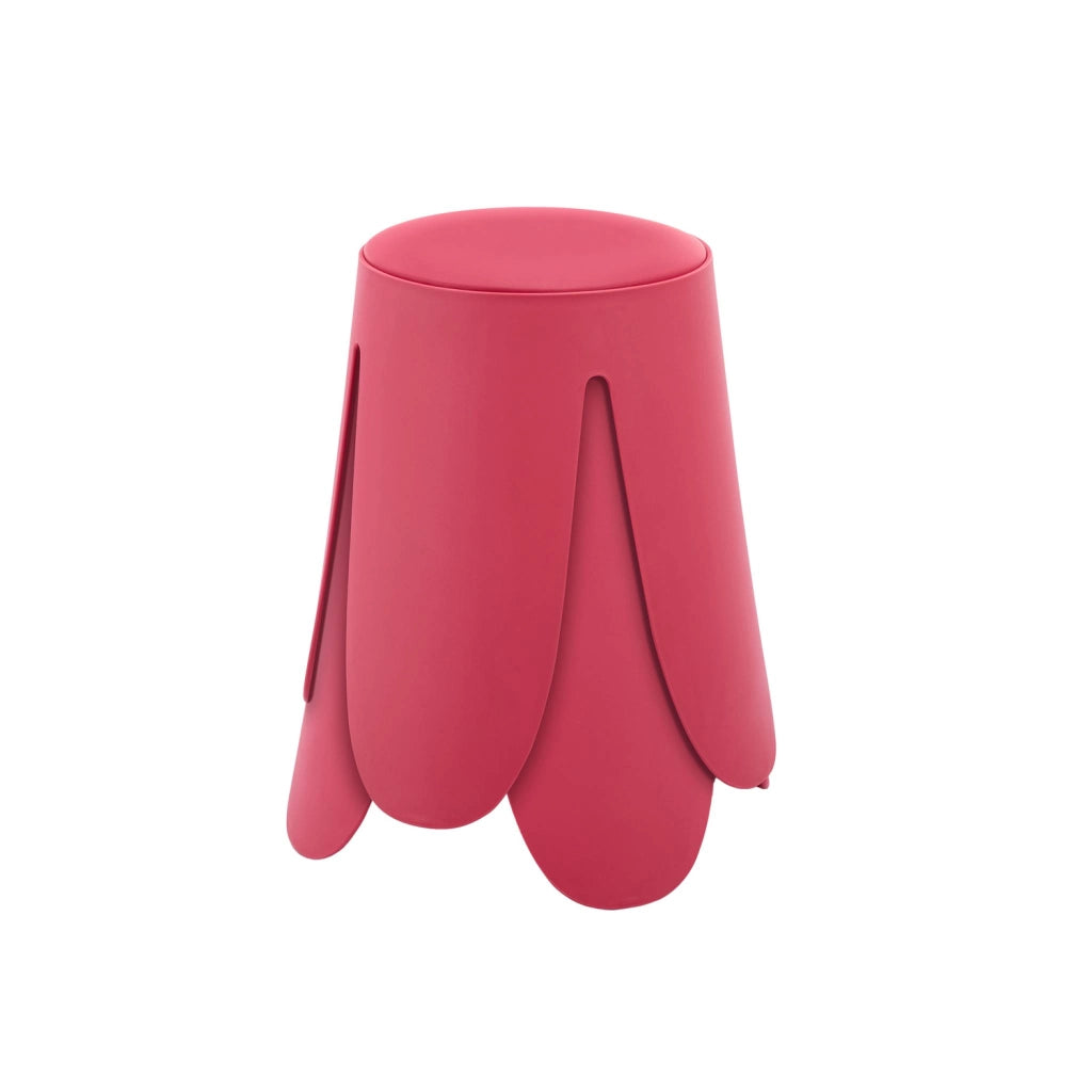 Set 2 sgabelli impilabili in similpelle, rosa