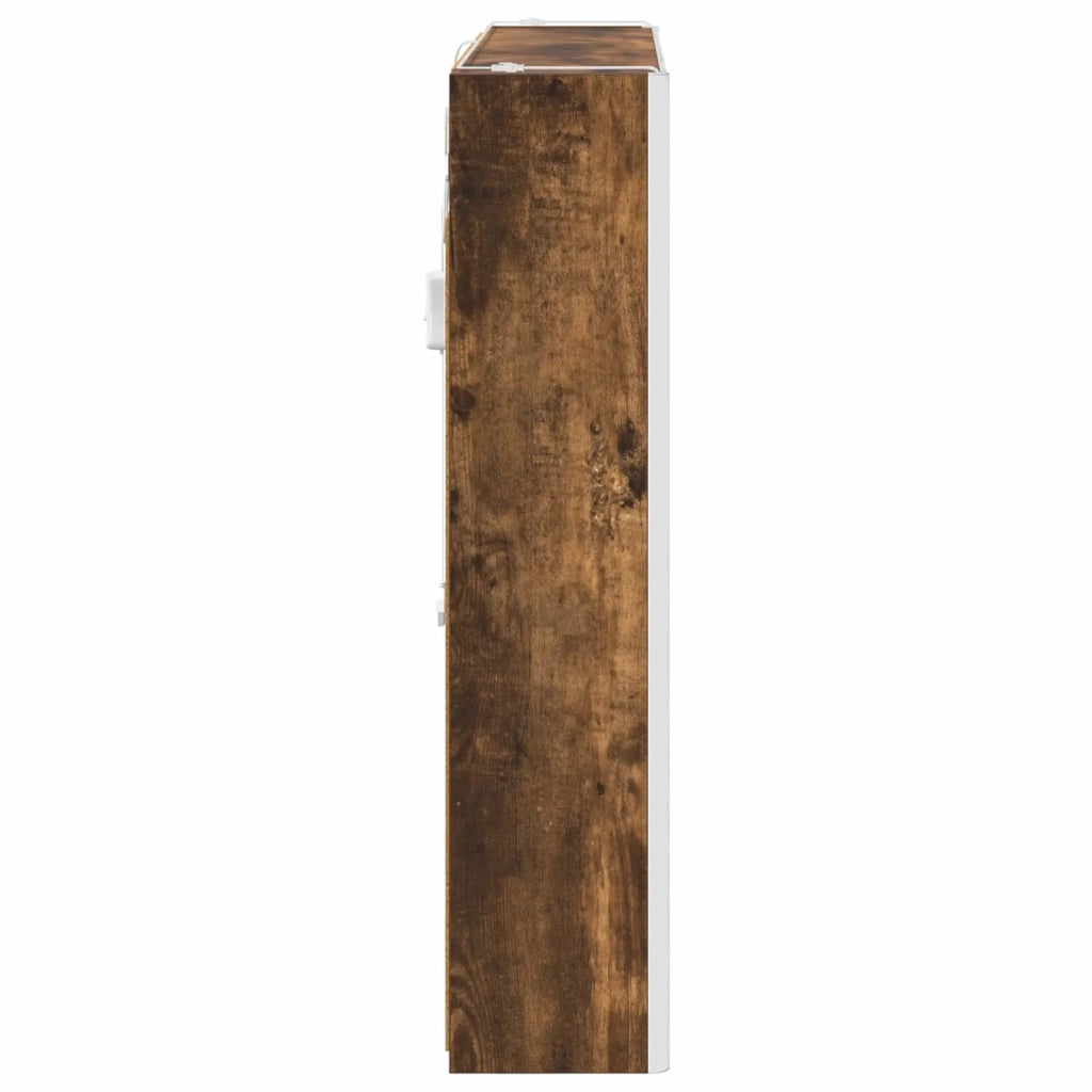 Mobiletto per specchio da bagno Rovere fumé 83,5 x 15,5 x 70 cm 889267