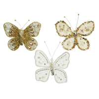 FARFALLA IN TESSUTO CON PERLE