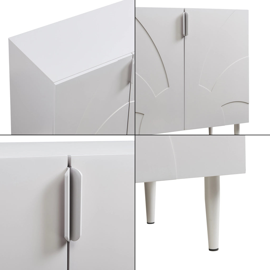 Credenza Bassa Starvili con 3 Ante Madia Moderna 75x115x38 cm Beige [en.casa]