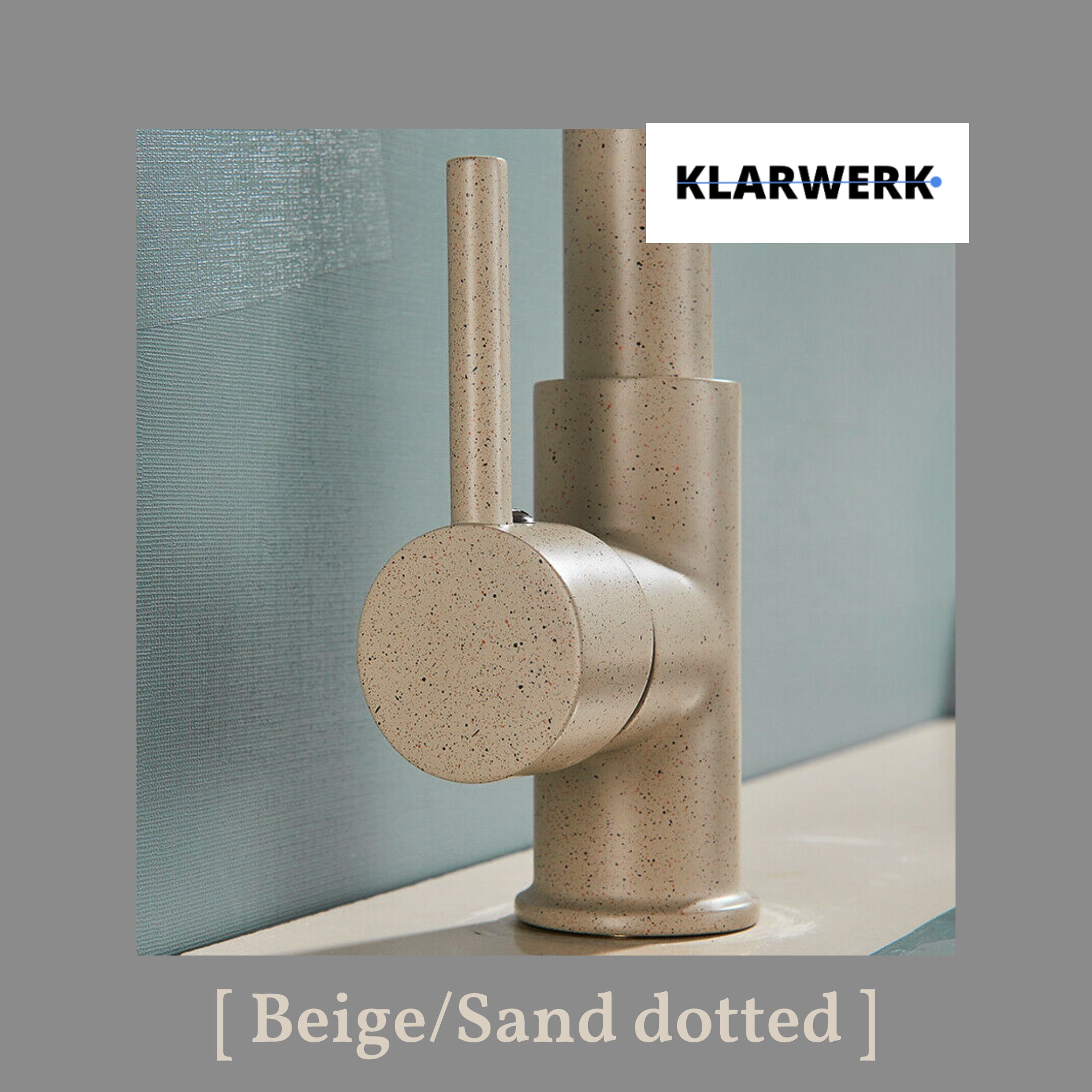 BERND | Rubinetto girevole beige da cucina in acciaio inossidabile |Miscelatore professionale girevole a 360 gradi con doccia | Alta pressione 2 porte