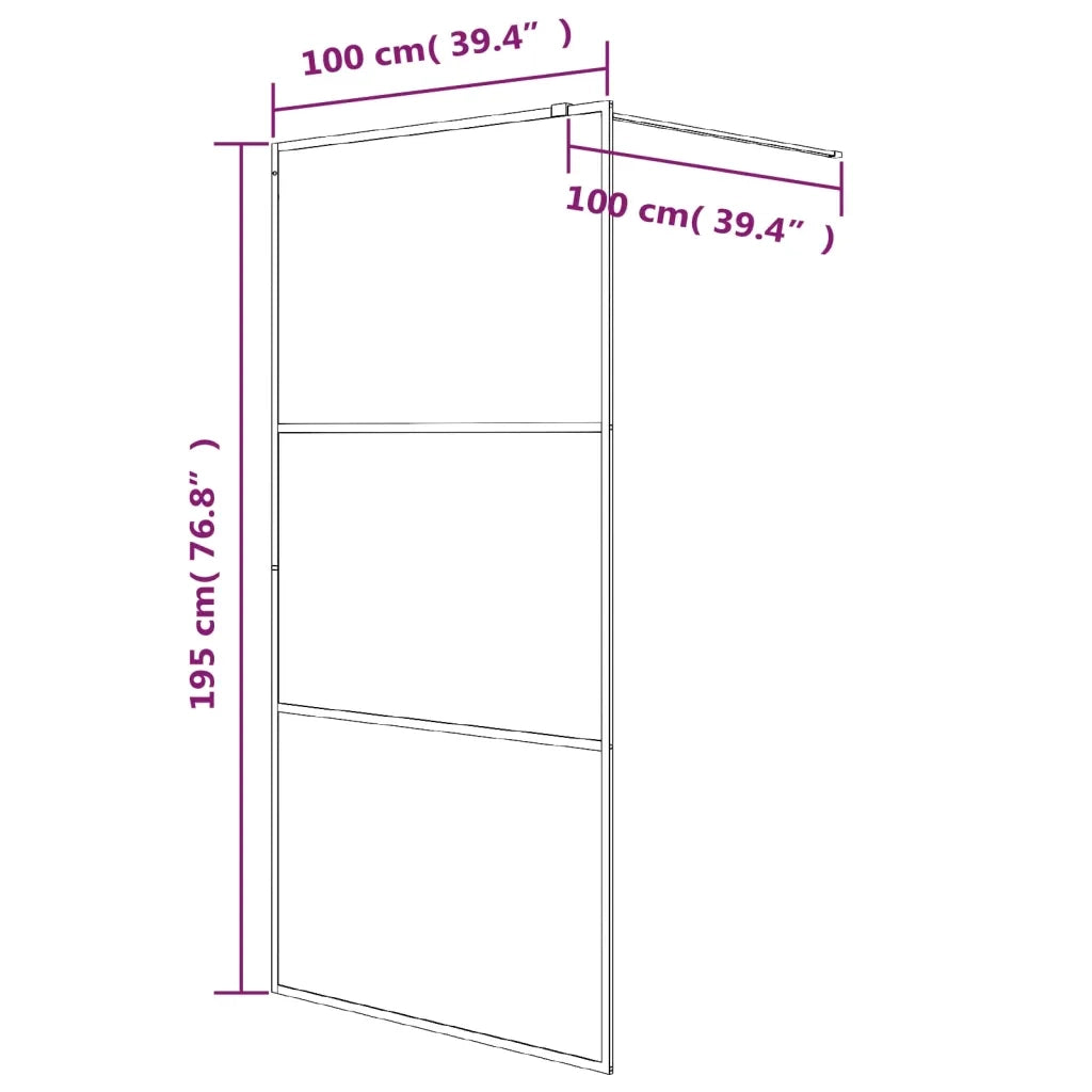 Parete Doccia Walk in Argento 100x195 cm Vetro Trasparente ESG CFW6868260