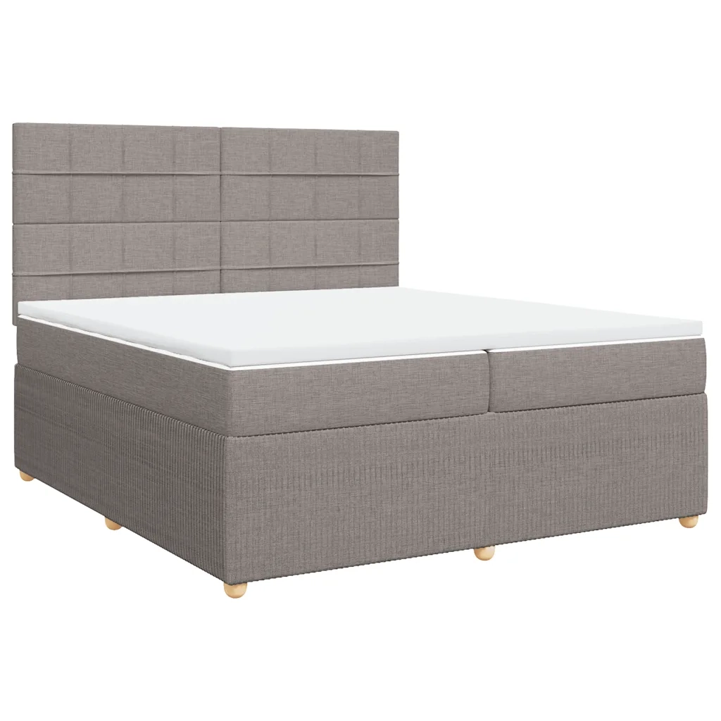 Giroletto a Molle con Materasso Tortora 200x200 cm in Tessuto 3294467
