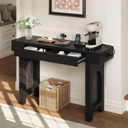 Consolle Ingresso con Cassetti e Presa Corrente ¨C MINIMAL ¨C Nero, Slim