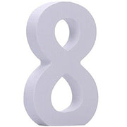 Trade Shop - Numero 8 In Legno Bianco 11cm Decorazione Confettata Compleanno Arredo Casa Tavolo -