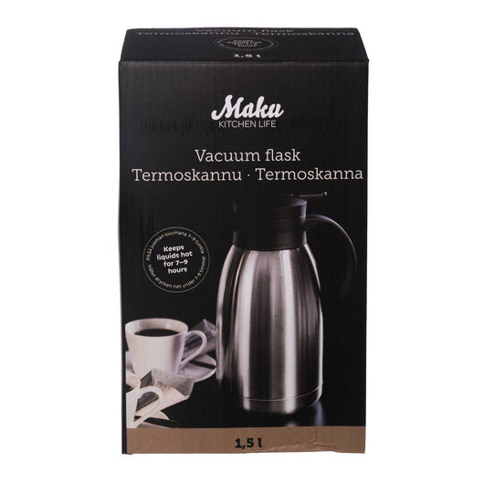 Caraffa Sottovuoto Termica Brocca Thermos In Acciaio Inox Capienza 1,5 LT
