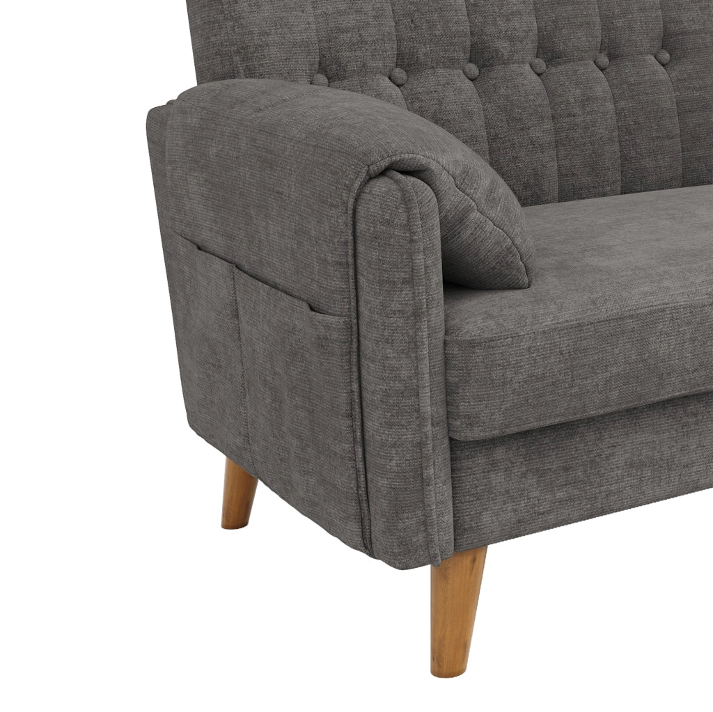 Divano 2 posti modulare in chenille; 161;5 x 79 x 83;5 cm; grigio chiaro