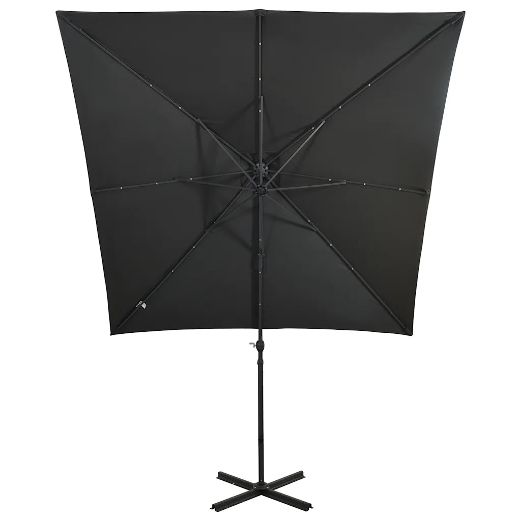 Ombrello | Parasolne a Sbalzo con Palo e Luci a LED Antracite 250 cm