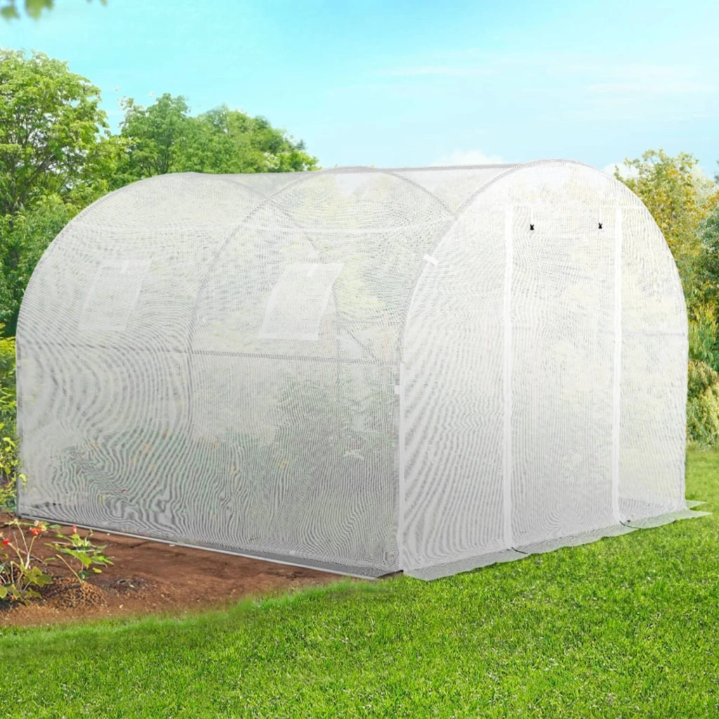 IDMarket - Serra tunnel di giardinario 6m²  bianco 4 stagioni ZEBRA 2x3M