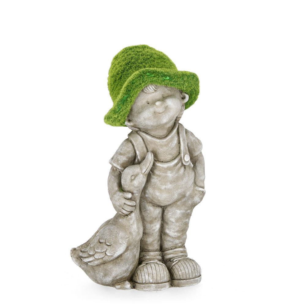 Statuetta Nano da Giardino Bimbo Garden Bizzotto Formato: Bimbo con oca 44,5h