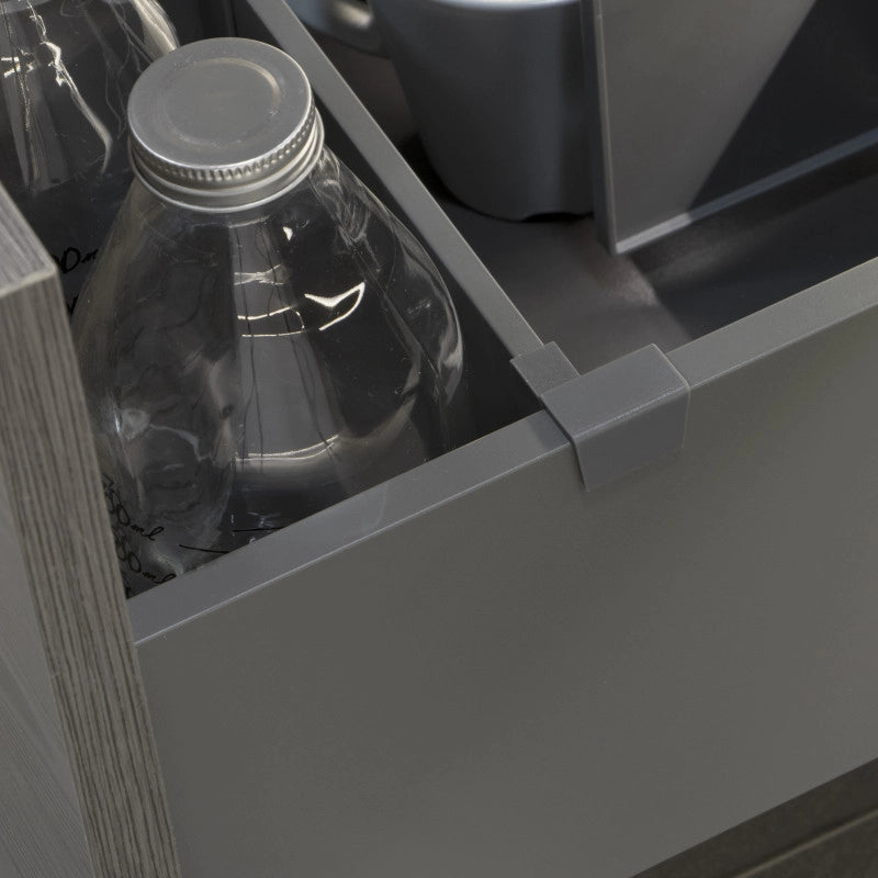 Cassetto esterno Vertex con regolazione 3D altezza 93mm, 40kg, profondità 350mm, Acciaio, Verniciato bianco