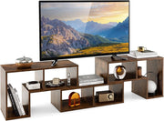 Mobile Porta TV Combinabile con Ripiani Aperti, per TV Fino a 65 Pollici, Mobile TV di Legno per Camera da Letto, Soggiorno, Capacità di Carico Massima 80 kg, 134-180 x 30 x 43 cm (Marrone)
