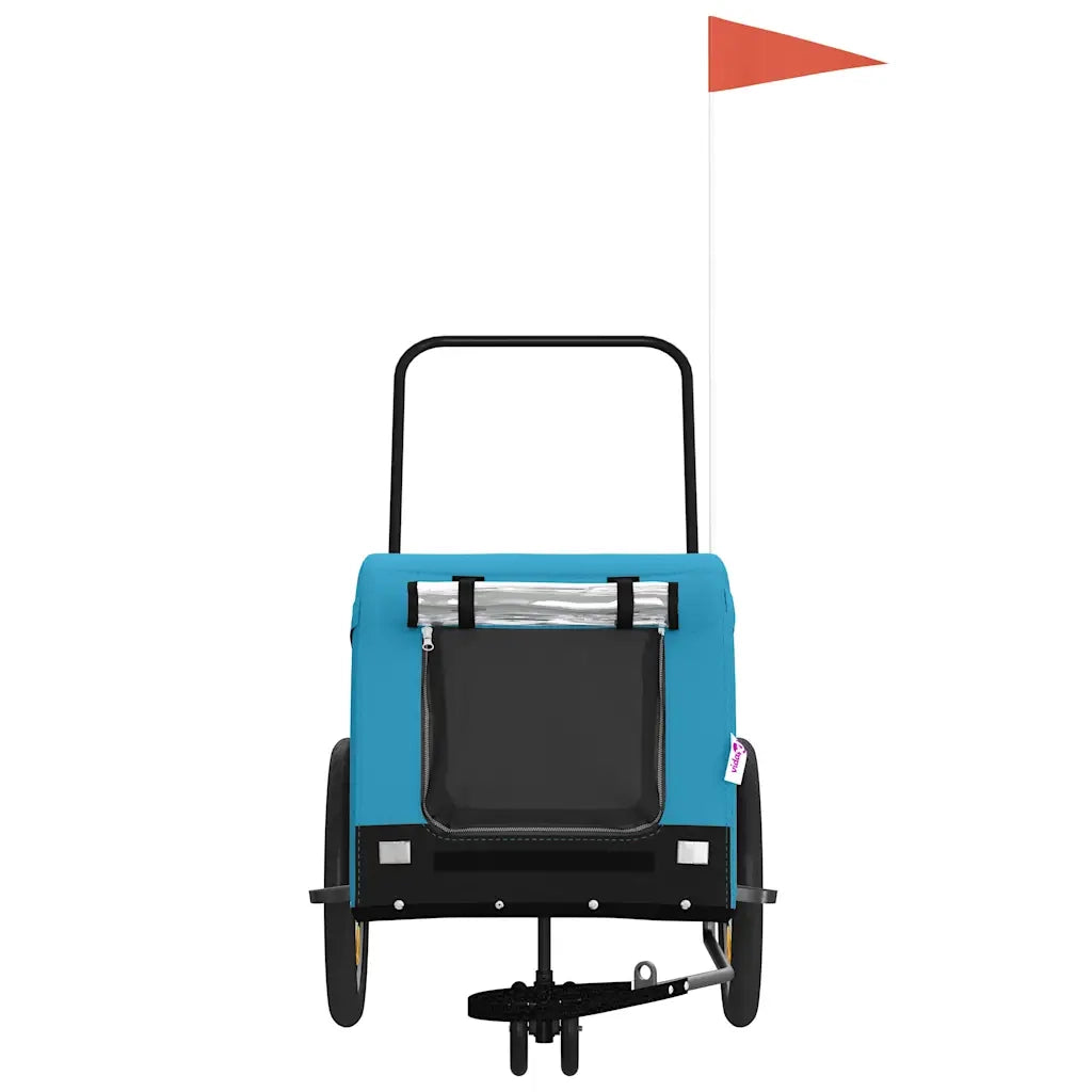 Rimorchio da Bici per Animali Blu e Nero Oxford e Ferro CFW7059501