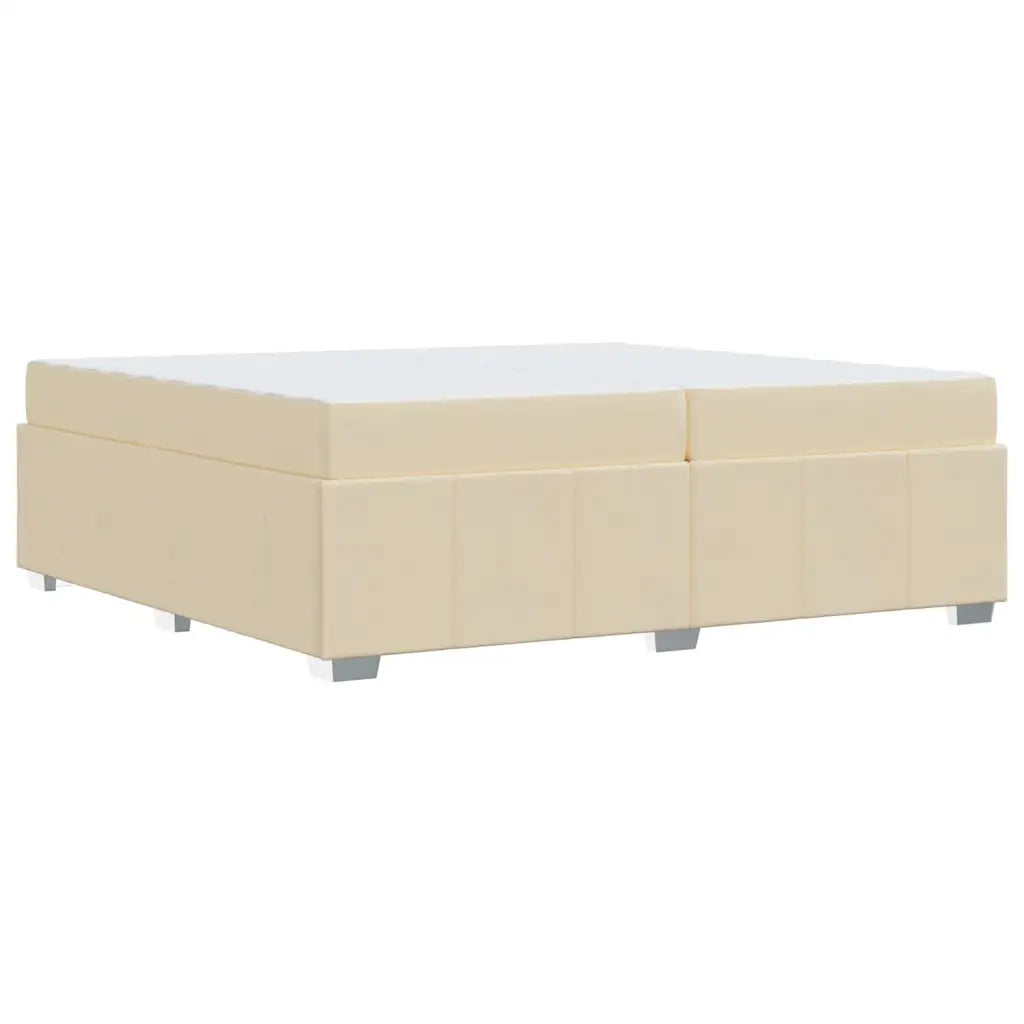 vidaXL Struttura del letto con materasso Crema 200 x 200 cm Tessuto