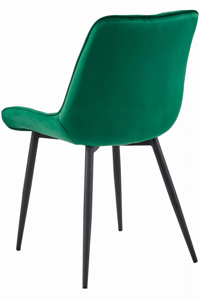 Sedia VALORA BERA - Velluto verde scuro con gambe nere x 2