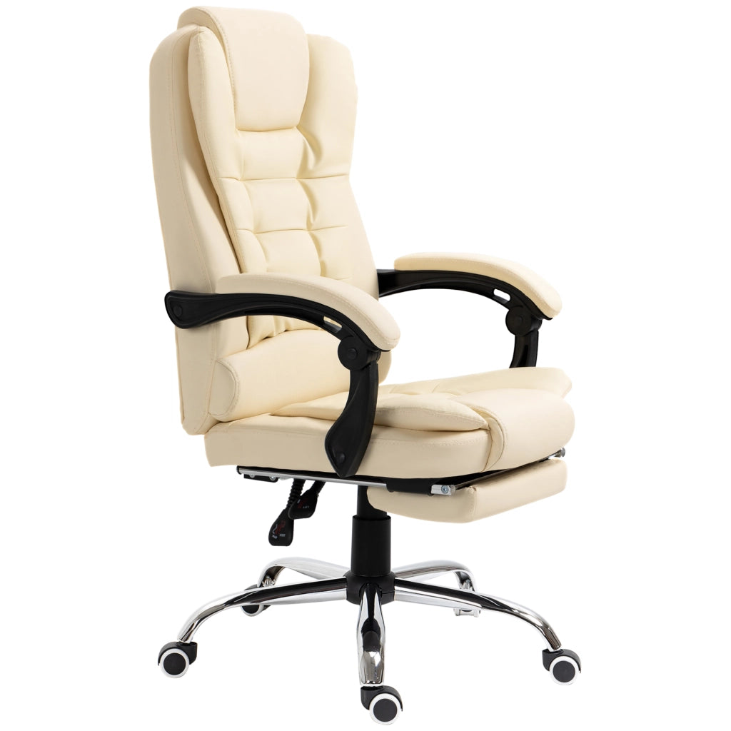 Poltrona Reclinabile in Similpelle ¨C Zephmum ¨C Bianco 64.5x69x109-117 cm