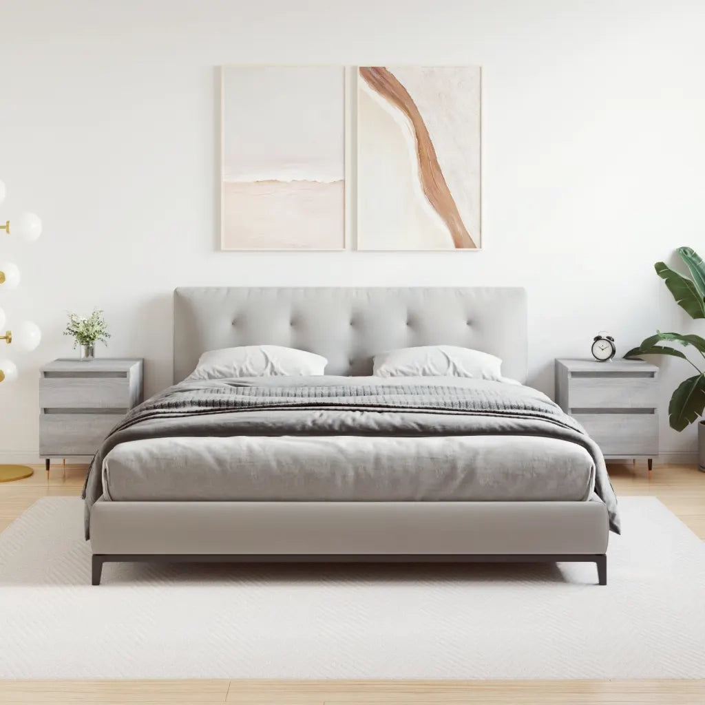 Comodini 2pz Grigio Sonoma 40x35x50 cm in Legno Multistrato 830665