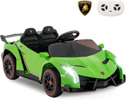 Lamborghini Macchina Elettrica per Bambini, Auto Elettrica Cavalcabile con Telecomando Luci LED, 3 Velocità, 3-6 km/h, per Bambini 3-8 Anni (Verde)