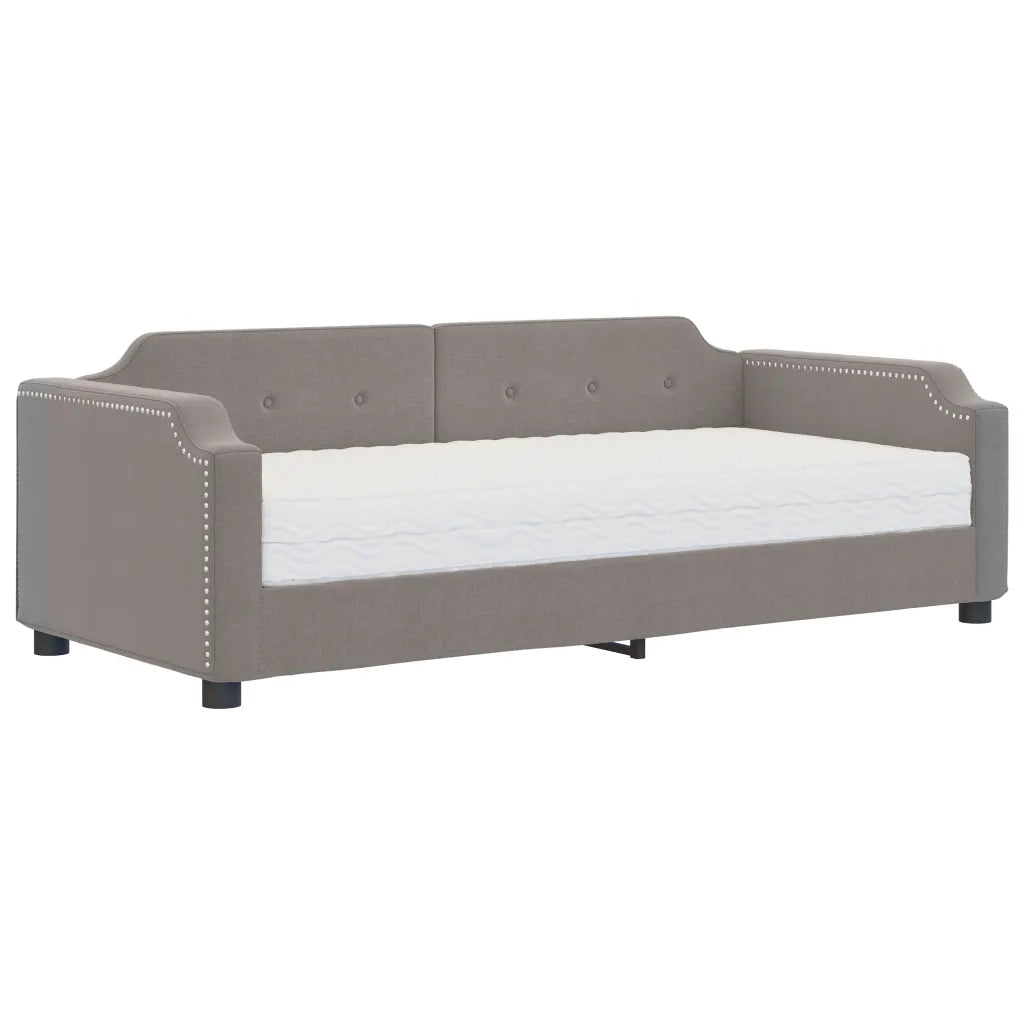 Divano Letto con Materasso Tortora 90x200 cm in Tessuto 3197619