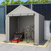 Garage per biciclette 190x170x200 cm con struttura in acciaio zincato e telo impermeabile; grigio scuro