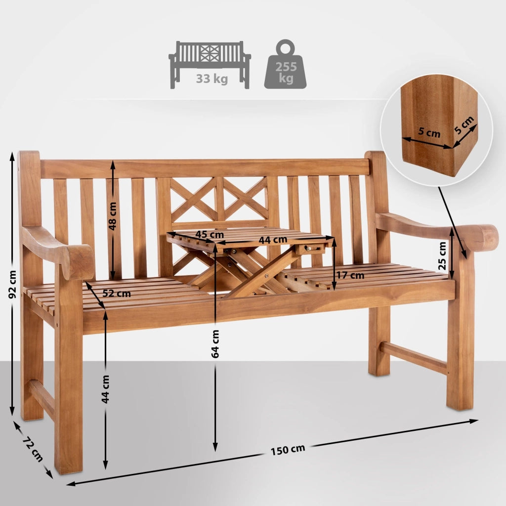Teakbank Luka 150 cm