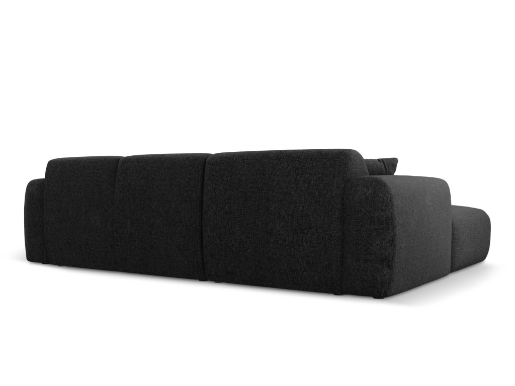 Cosmopolitan Design - Divano angolare destro "Nolio" 4 posti in ciniglia nero 