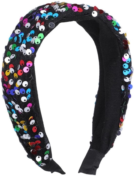 Benda per Capelli Elegante con Pailletti - Accessori Capelli Donna - Benda per Capelli - Accessorio di Festa - Matrimonio - Materiale Koraico - Accessorio per Capelli