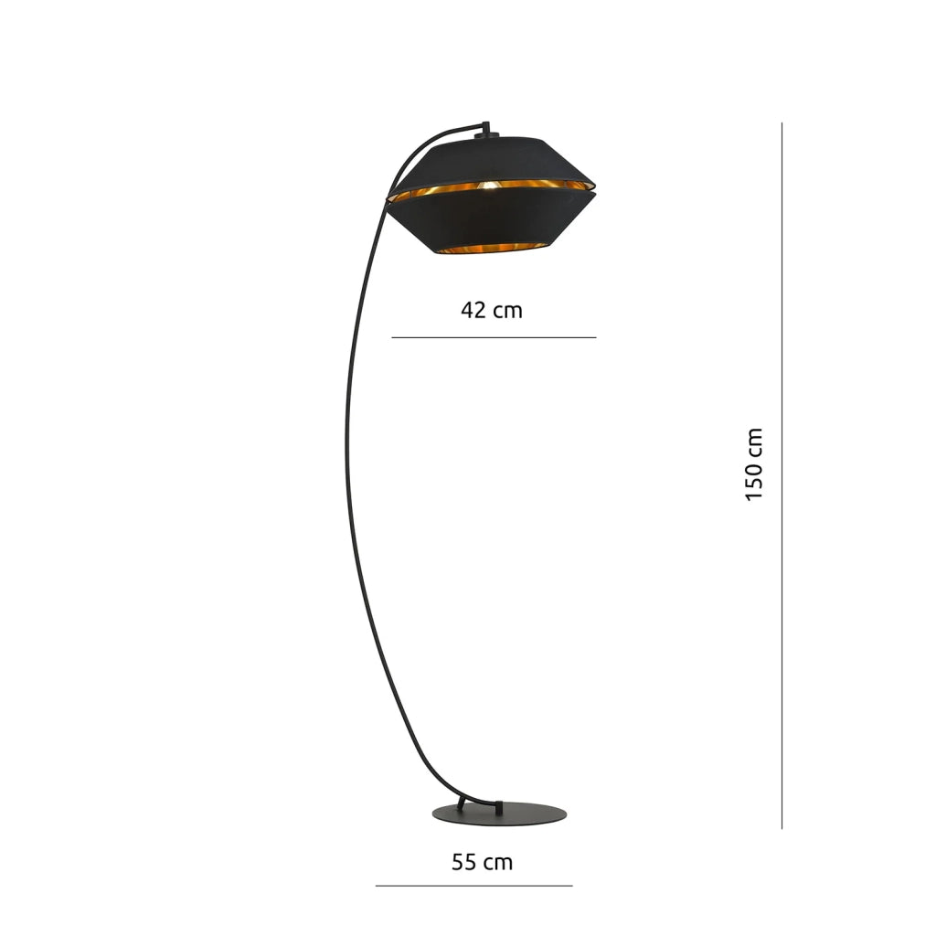 Piantana Moderno Bellerofonte Acciaio Nero 1 Luce E27 Ip20