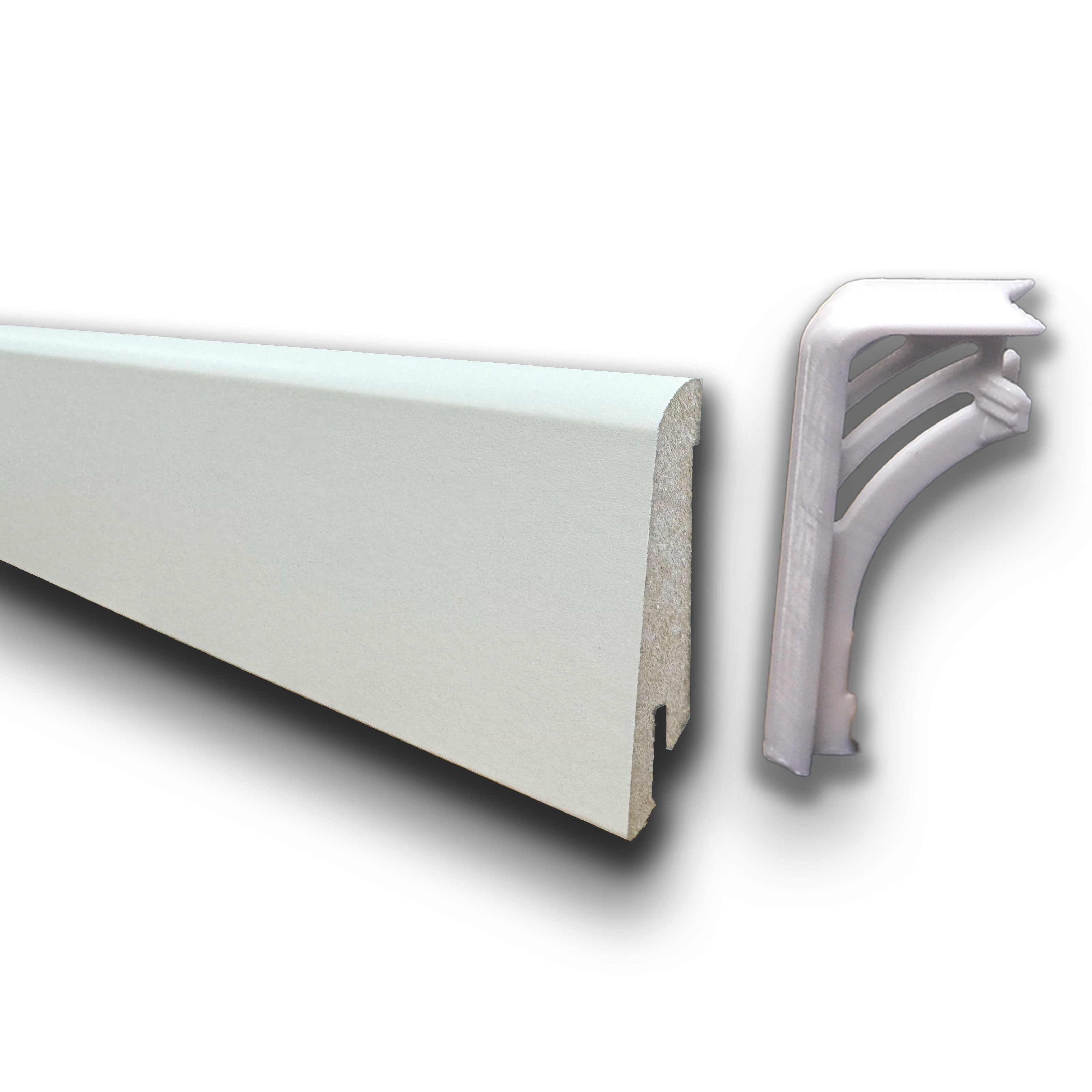 Kit N.5 Proteggiangoli esterni coordinati ai nostri Battiscopa in fibra di legno bianchi - Inclinato 60x15 fibra di legno SKU-6064 bianco