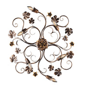 Iris - Plafoniera in ferro laccato marrone con decoraz. oro antico 6 luci - Ø79 X 67 - BL169-PL6-BR