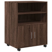 Armadietto con Ruote Rovere Marrone 60x48x81 cm in Truciolato CFW5543131