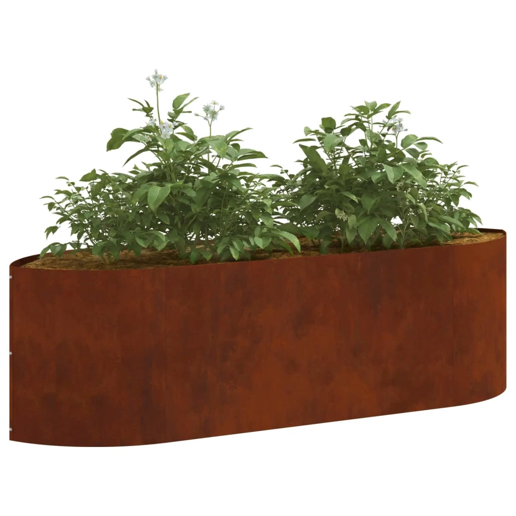 Letto rialzato da giardino Acciaio Corten 140 x 40 x 40 cm 8011718