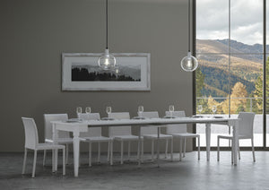 Consolle Allungabile 90-308x48x77 cm in Nobilitato Bianco