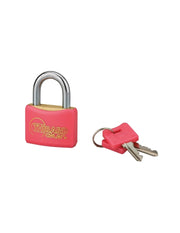 Lucchetto con chiave Mach, ottone, esterno, rosso, guscio pvc, 40mm 2 chiavi - THIRARD
