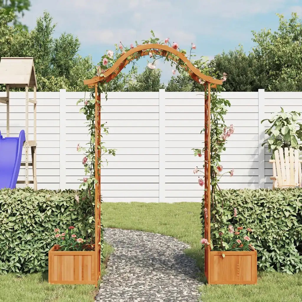 Pergola da Giardino con Fioriera in Legno Massello di Abete CFW2091944