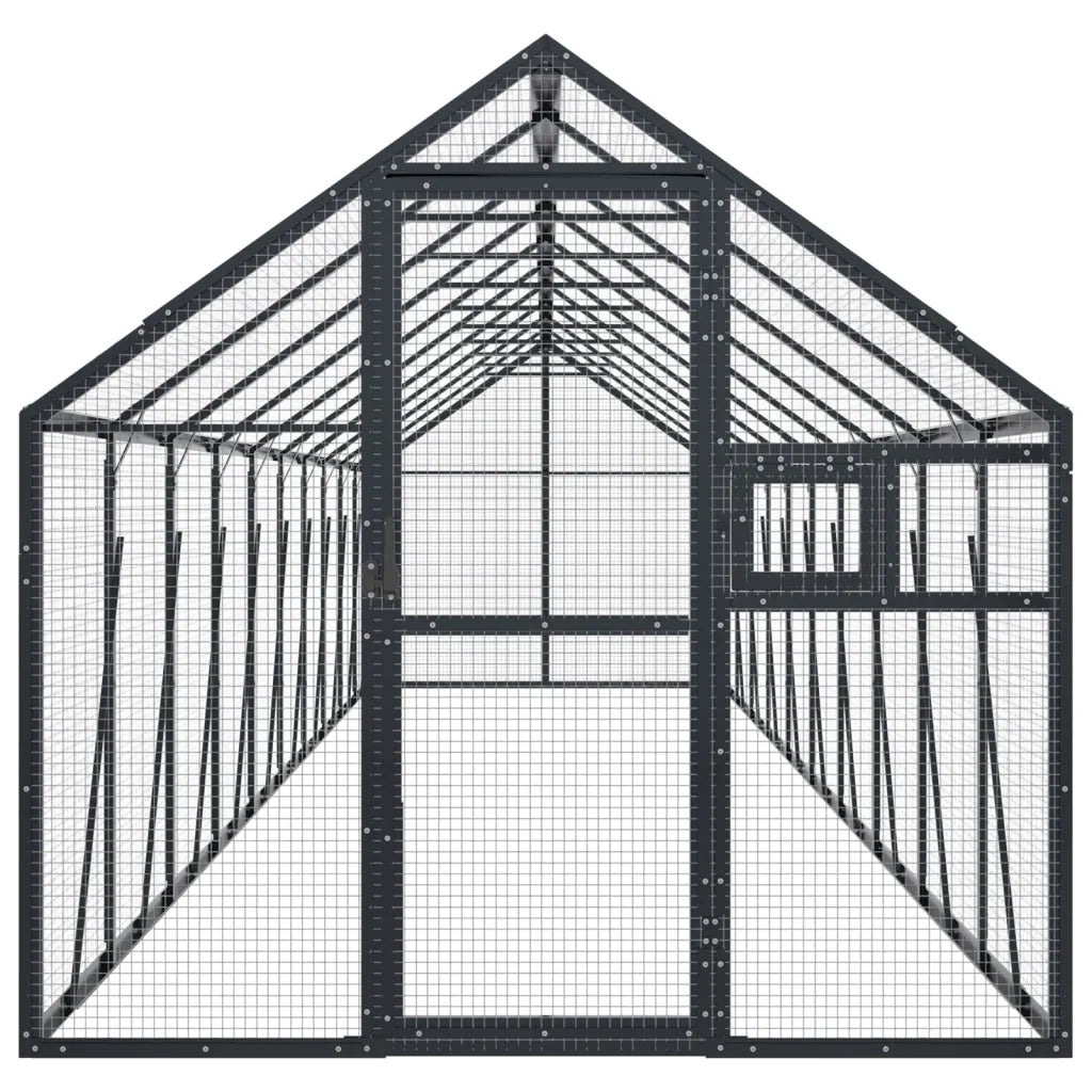 vidaXL Voliera Antracite 1,79x10x1,85 m in Alluminio